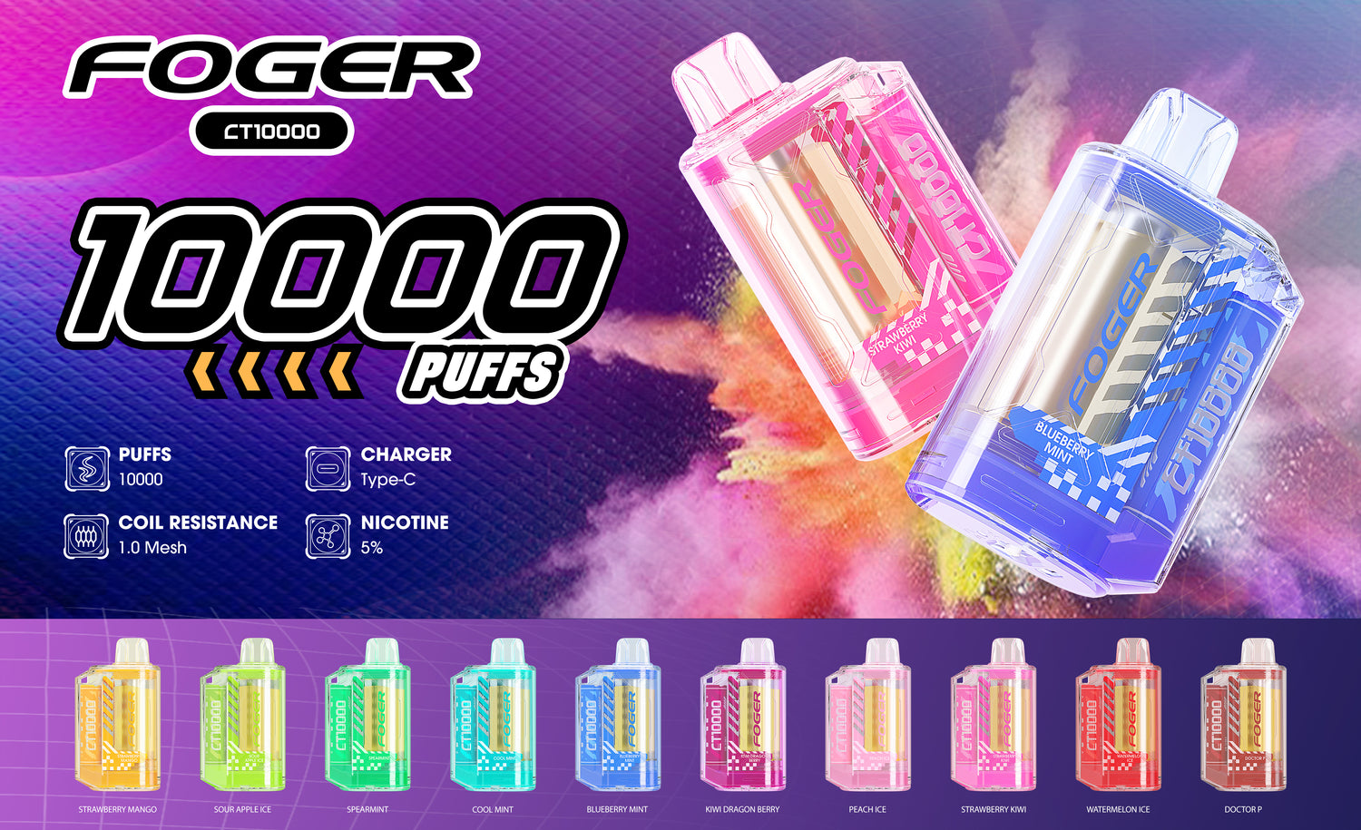 Foger CT10000 Blueberry Watermelon 5%