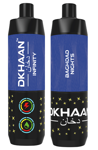 Dkhaan Infinity 25k Baghdad Nights Disposable Vape with Banana Taffy Freeze Flavor