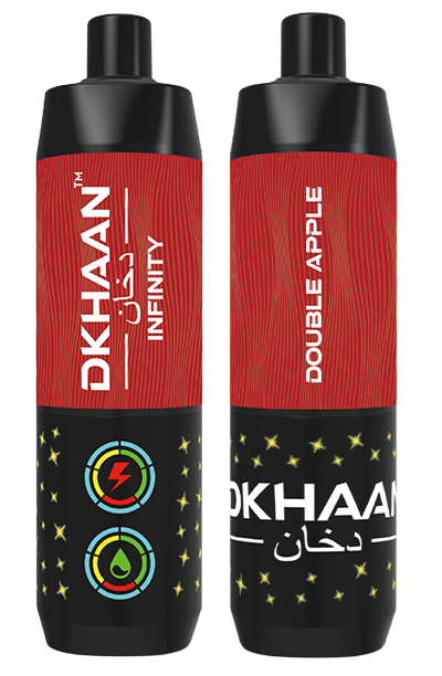Dkhaan Infinity 25K Double Apple Disposable Vape with USB-C Rechargeable Battery and LED Display