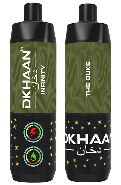 Dkhaan Infinity 25K The Duke disposable vape with espresso flavor and USB-C rechargeable battery