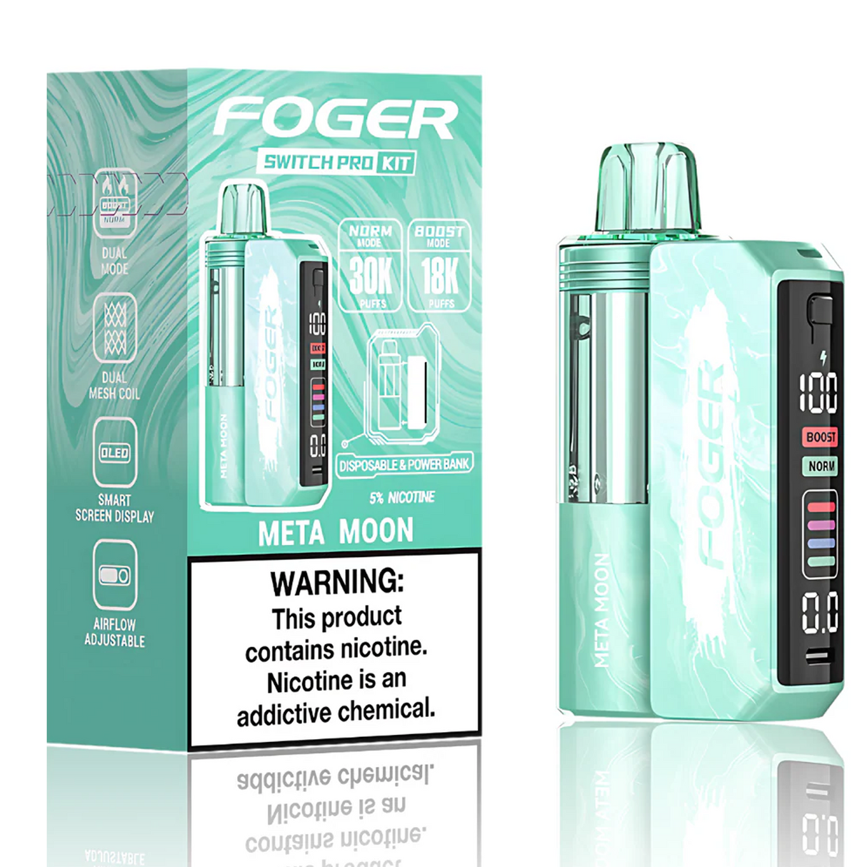 Foger Switch Pro Kit 30k Meta Moon disposable vape device with 30,000 puffs