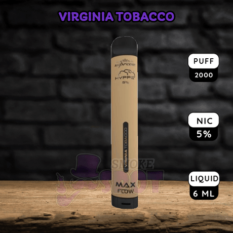 Virgina Tobacco - Hyppe Max Flow 2000 Puffs - Virgina Tobacco - Hyppe Max Flow 2000 Puffs - undefined - - smokespotvape.com