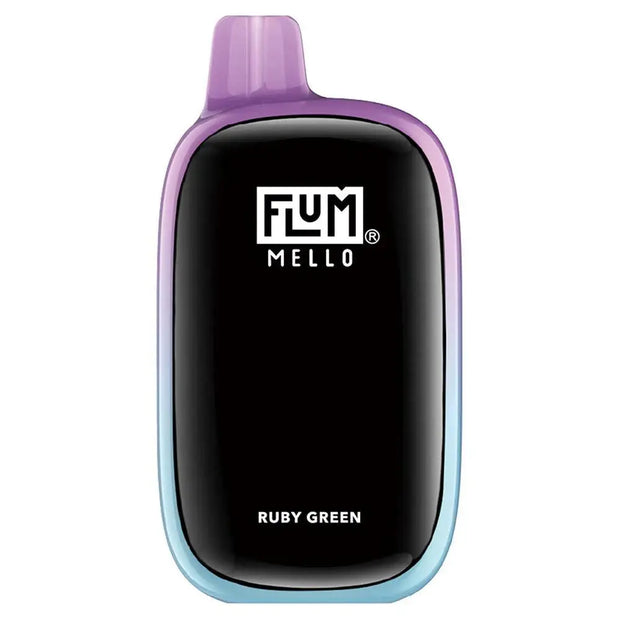 Flum Mello Ruby Green disposable vape with ruby berries and green apple flavors