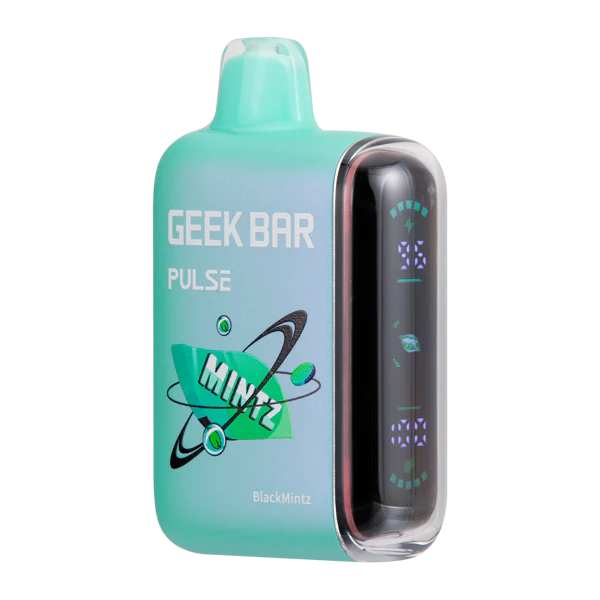 Geek Bar Pulse 15K BlackMintz disposable vape with rich mint and icy menthol flavor