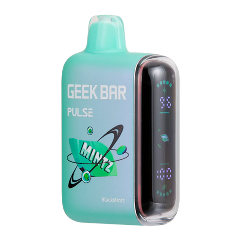 Geek Bar Pulse 15K BlackMintz disposable vape with rich mint and icy menthol flavor