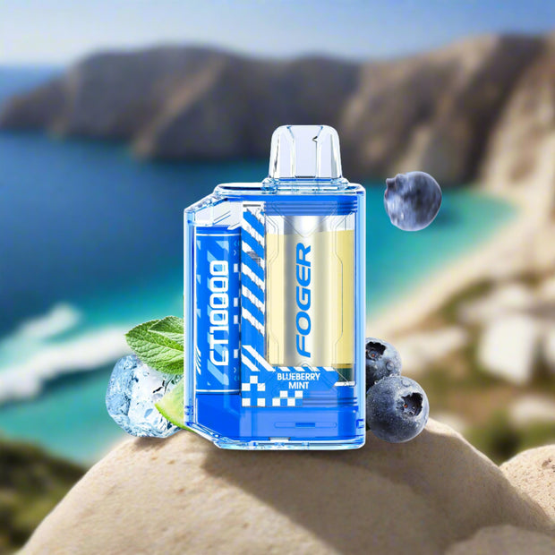 Foger CT10000 Blueberry Mint 5% Disposable Vape providing a refreshing vaping experience