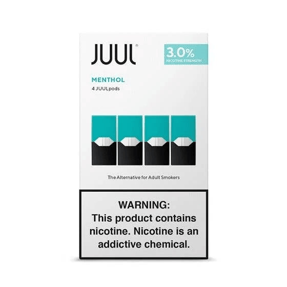 Juul menthol pods 4 pack 3 % nicotine