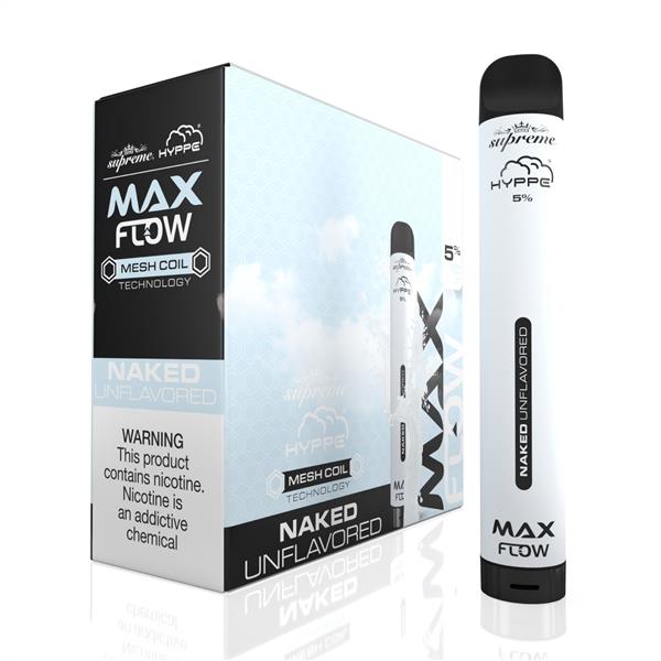 Naked Unflavored Hyppe Max Flow 2000 Puffs Disposable Vape with 35mg Nicotine