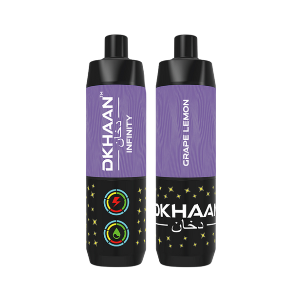 Dkhaan Infinity 25K Grape Lemon Disposable Vape with 25k puffs and 5% nicotine
