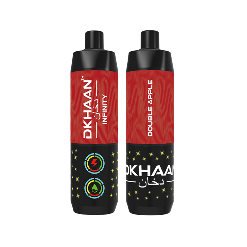 Dkhaan Infinity 25K Double Apple Disposable Vape with sleek design and rich flavor
