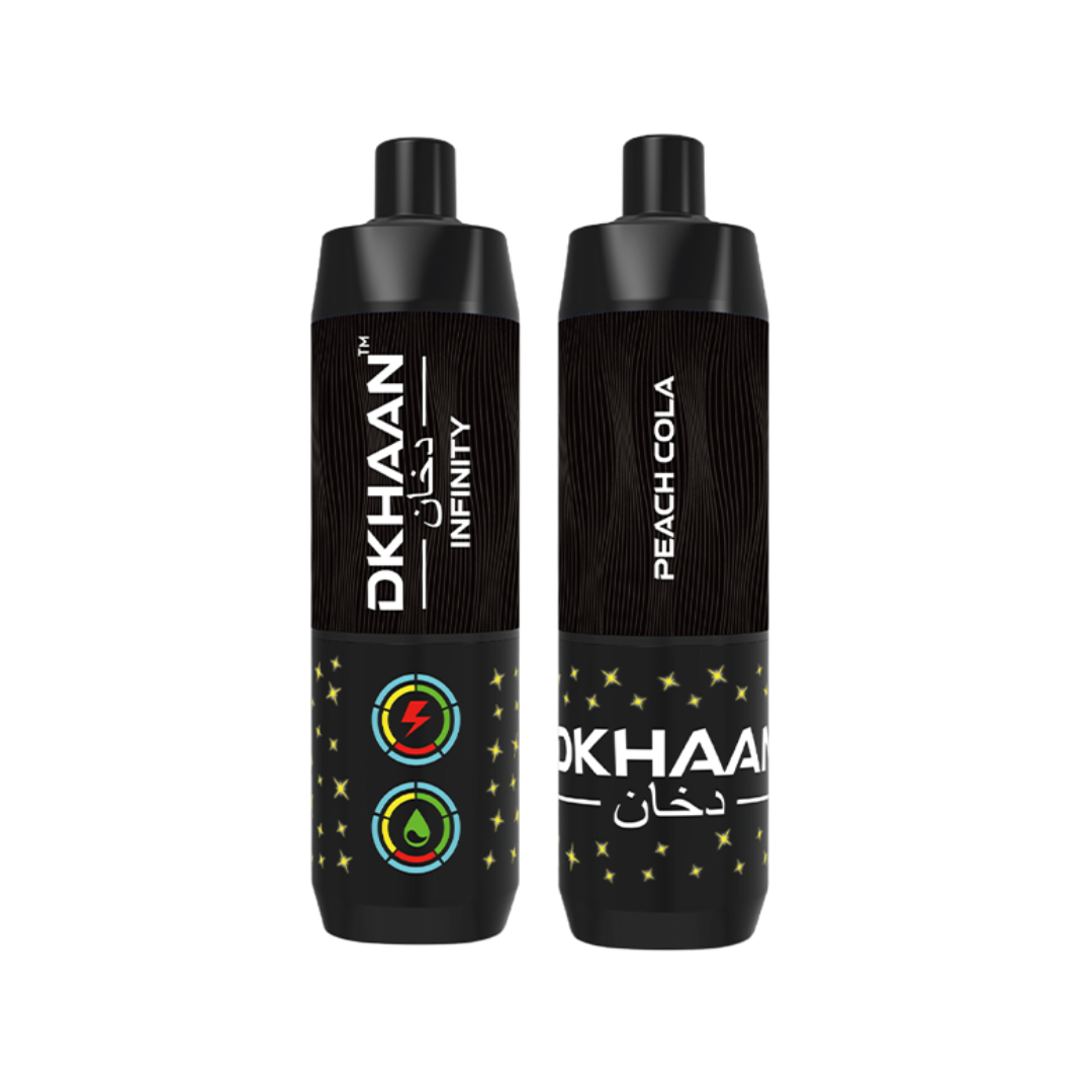 Dkhaan Infinity 25K Peach Cola Disposable Vape with 25k puffs and 5% nicotine