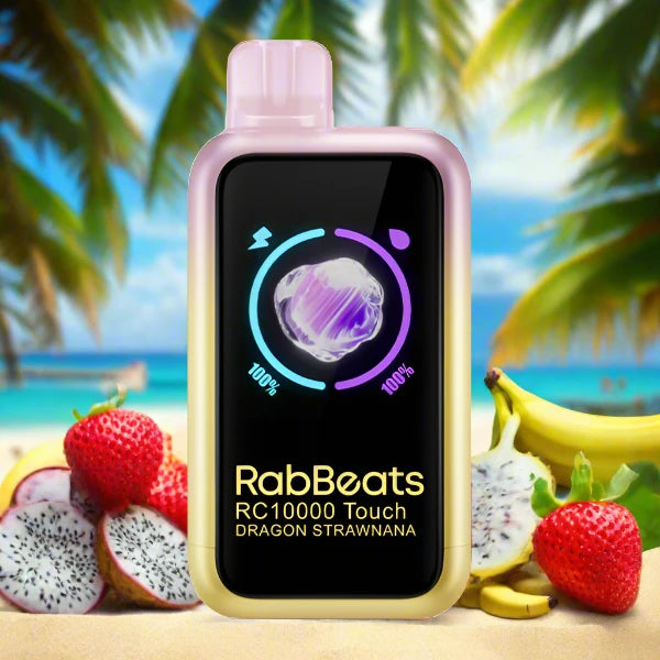 Rabbeats RC10000 Touch Dragon Strawnana Disposable Vape with Touch Screen and Rechargeable Battery