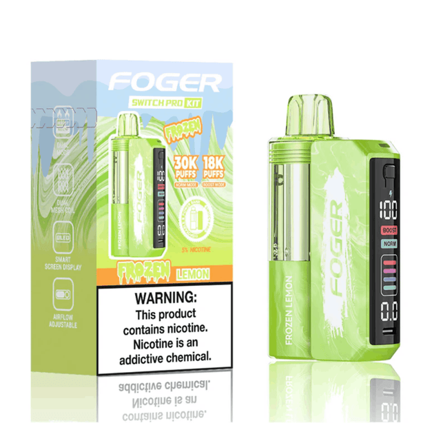 Foger Switch Pro Kit 30k Frozen Lemon disposable vape device with lemon and ice graphics