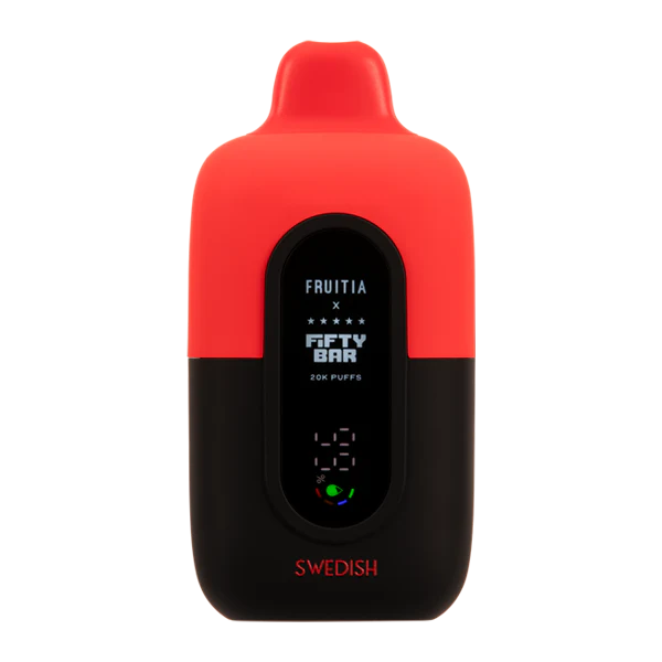 Fifty Bar 20k SWEDISH Disposable Vape with 20,000 puffs, Swedish candy flavor, rechargeable with mesh coil