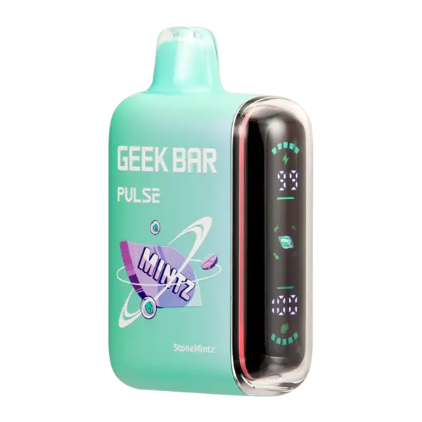 Geek Bar Pulse 15K StoneMintz disposable vape with icy citrus flavor and USB-C rechargeable battery