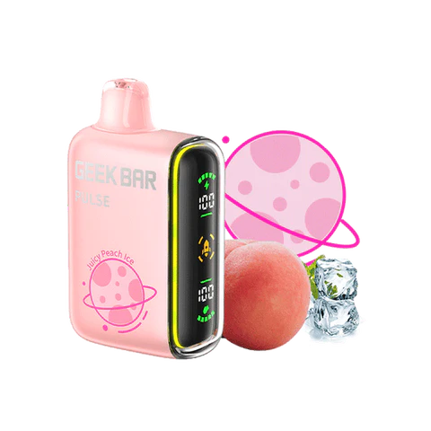 Geek Bar Pulse 15K Juicy Peach Ice Disposable Vape with USB Type-C Charging