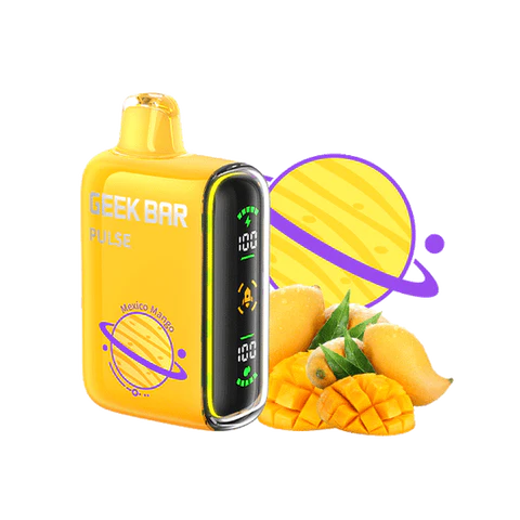 Geek Bar Pulse 15K Disposable Vape in Mexico Mango flavor with USB-C charging