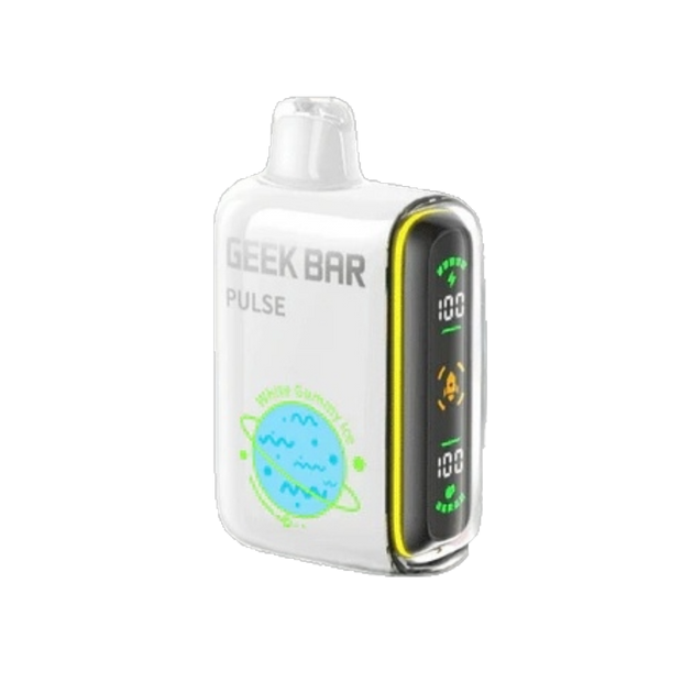 Geek Bar Pulse 15K White Gummy Ice Disposable Vape device with 15,000 puffs and salt nicotine