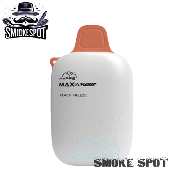 Hyppe Max Air 5000 Puffs Peach Freeze Disposable Vape with juicy peach and icy menthol flavor