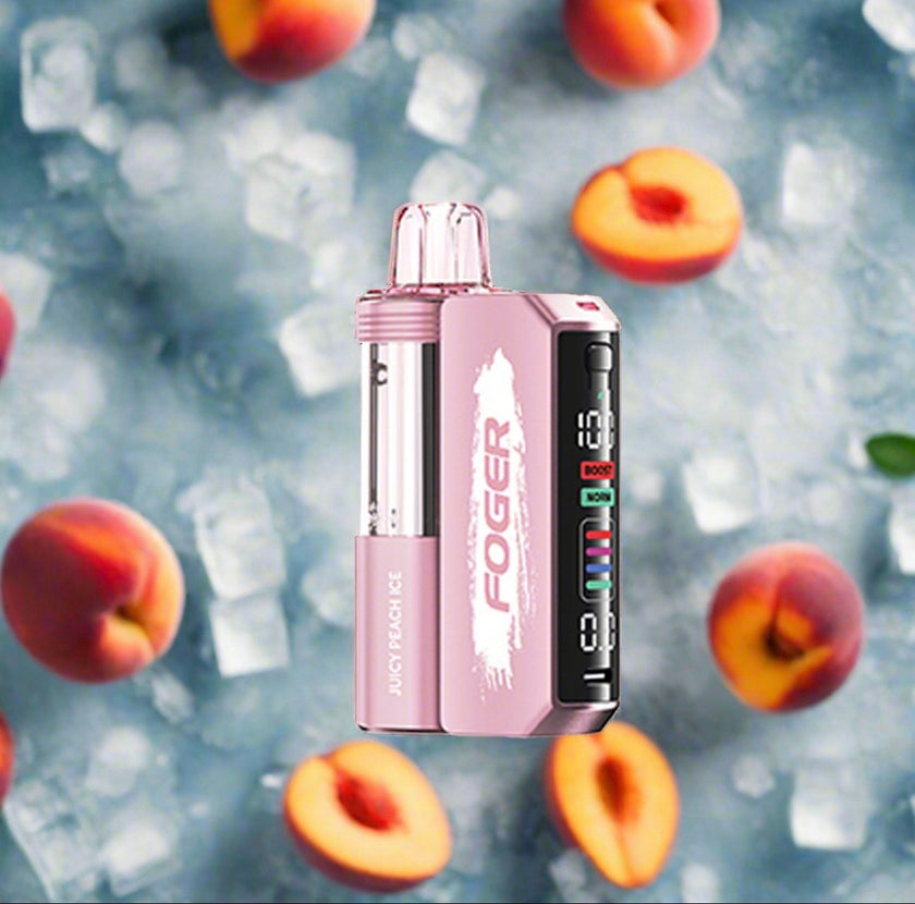 Foger Switch Pro Kit 30k Juicy Peach Ice disposable vape device with peach and ice flavor