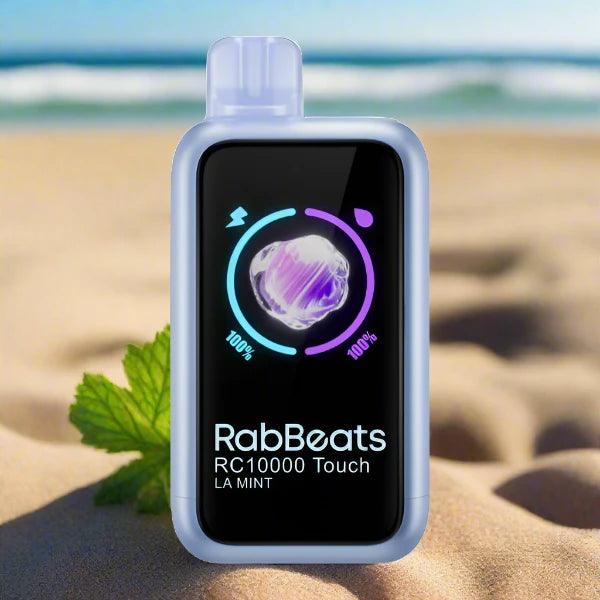 Rabbeats RC10000 Touch Disposable Vape in LA Mint flavor with touch screen