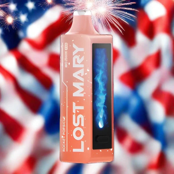 Rocket Popsicle Lost Mary MO20000 Pro disposable vape with cherry lime blue raspberry flavor
