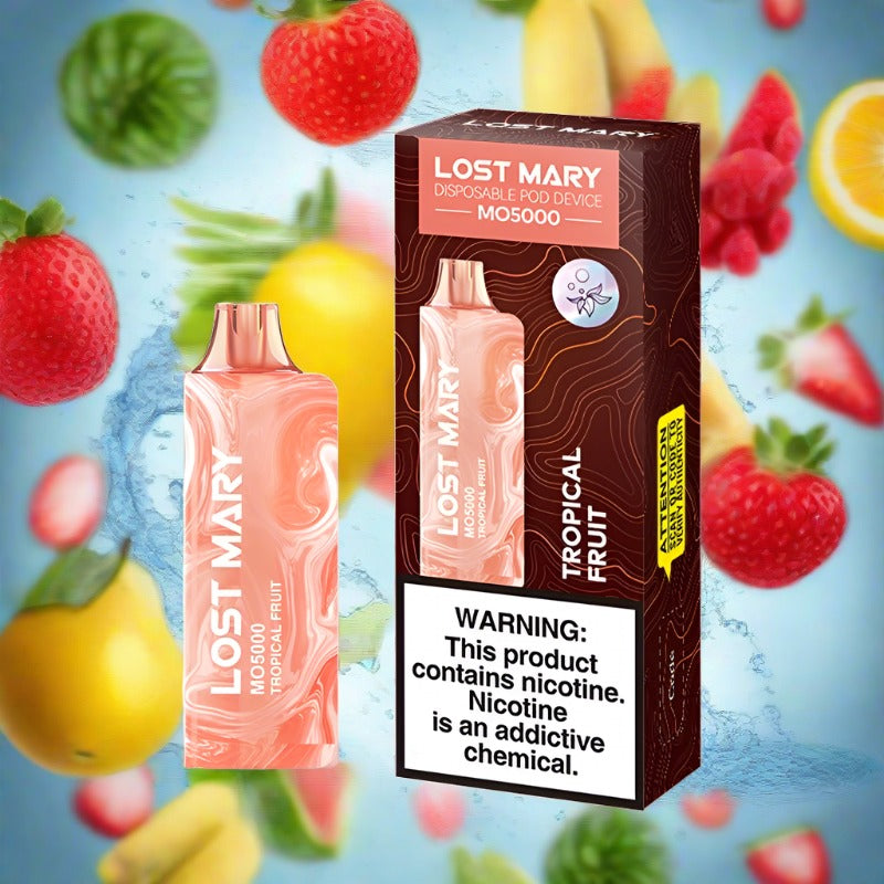 Lost Mary MO5000 Tropical Fruit Disposable Vape with 5000 puffs and 50mg salt nicotine