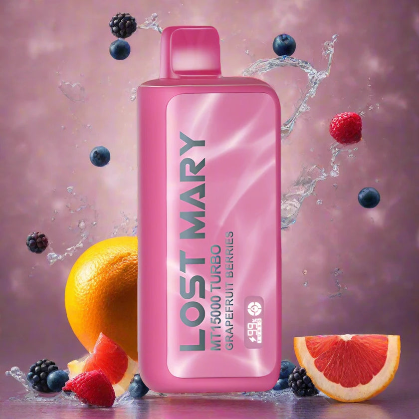 Grapefruit Berries Lost Mary MT 15000 Turbo disposable vape device with vibrant flavor
