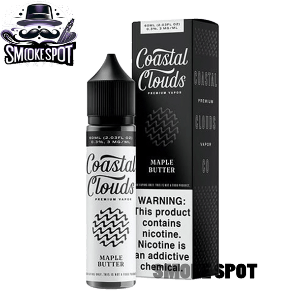 Maple Butter 3MG Coastal Clouds 60ML vape juice bottle with sweet maple syrup and creamy butter flavor