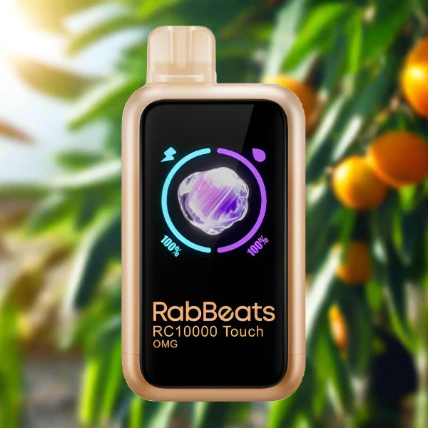 Rabbeats RC10000 Touch OMG disposable vape with tropical orange mango guava flavor