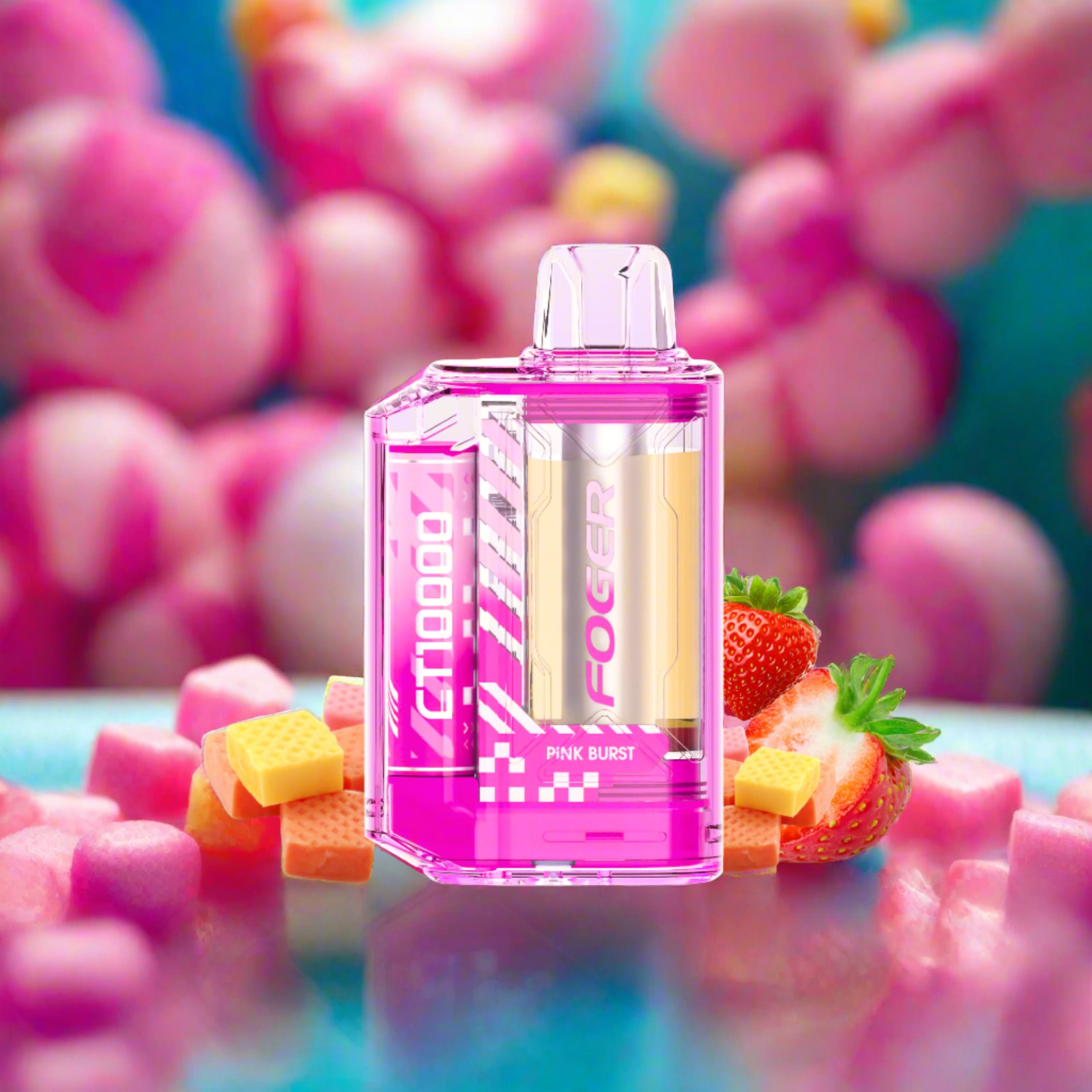 Foger CT10000 Pink Burst 5% Disposable Vape with mixed berry flavor