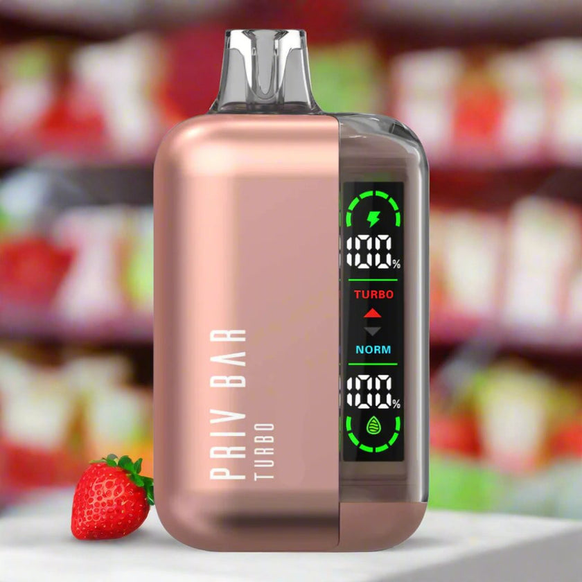 Strawberry Mint Candy Smok Priv Bar Turbo 15000 Disposable Vape with rechargeable battery and 15,000 puffs
