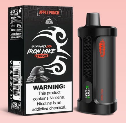 Close-up of Apple Punch Iron Mike Tyson Vape emphasizing sleek design