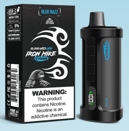 Compact and disposable Blue Razz Iron Mike Tyson Vape