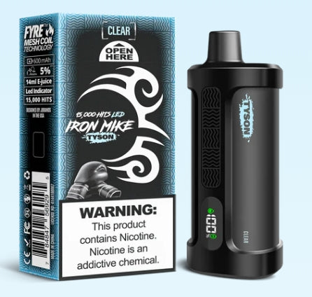 Tyson Iron Mike Clear Disposable Vape with clean and crisp flavor profile