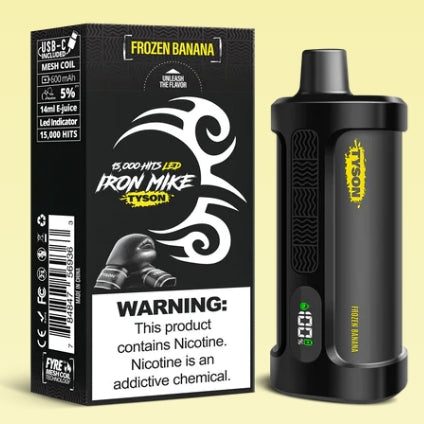 Iron Mike Tyson Frozen Banana vape packaging and branding