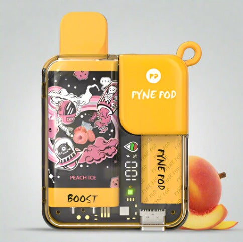 Peach Ice Pyne Pod 8500 Disposable Vape with 8500 puffs and rechargeable battery