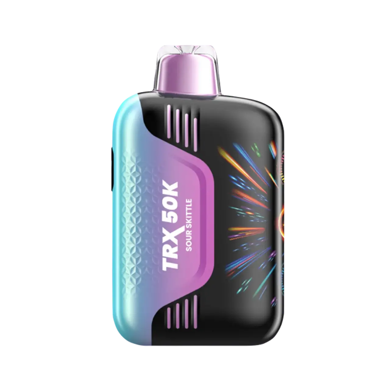 Viho TRX 50K Sour Skittles Disposable Vape with candy sour fruit flavor and icy exhale