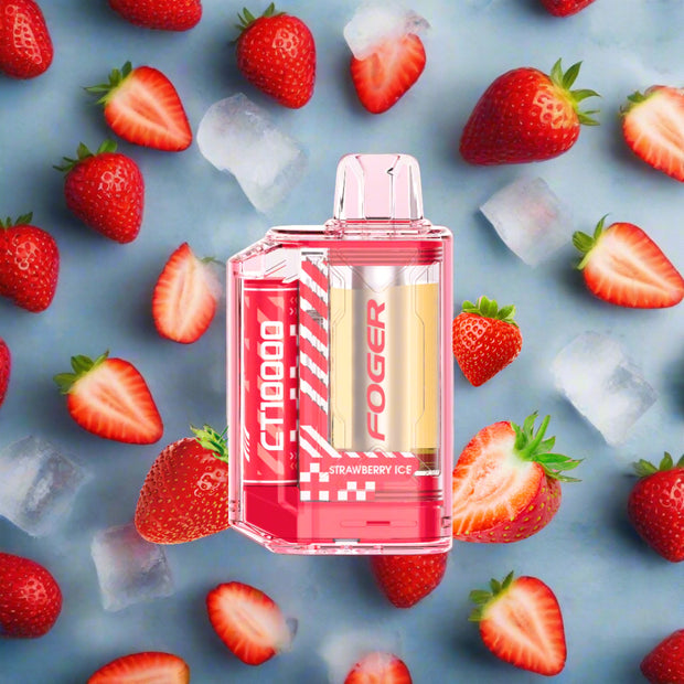 Foger CT10000 Strawberry Ice 5% Disposable Vape with sweet strawberry and icy flavor