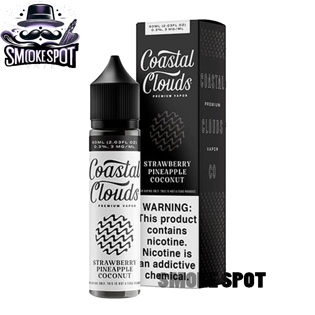 Strawberry Pineapple Coconut 3MG Tropical Vape Juice by Coastal Clouds 60ML Bottle