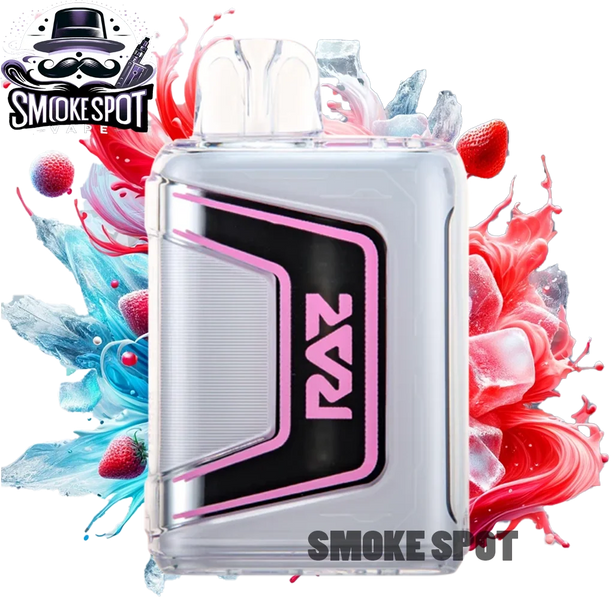 Strawberry Ice Raz Bar TN 9000 disposable vape device with 9000 puffs and rechargeable battery