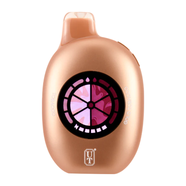 Close-up of Flum UT 50k Tobacco Gold Disposable Vape