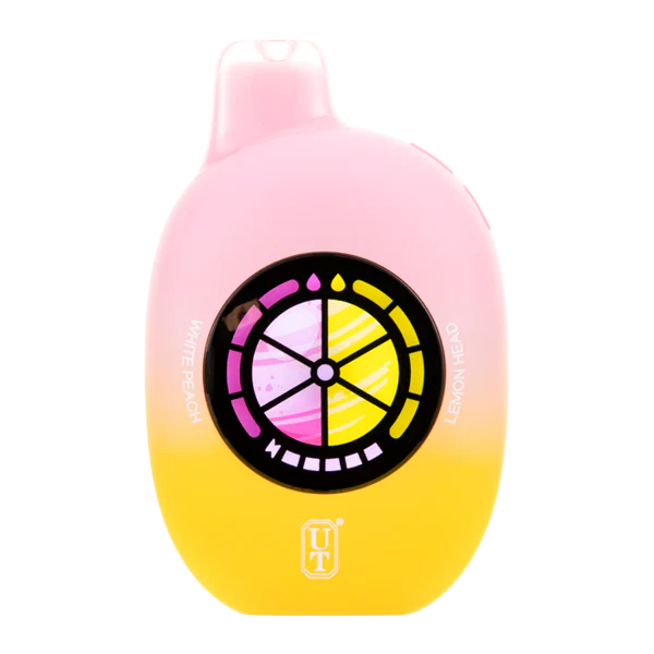 Flum UT 50k White Peach Lemon Head disposable vape device side view