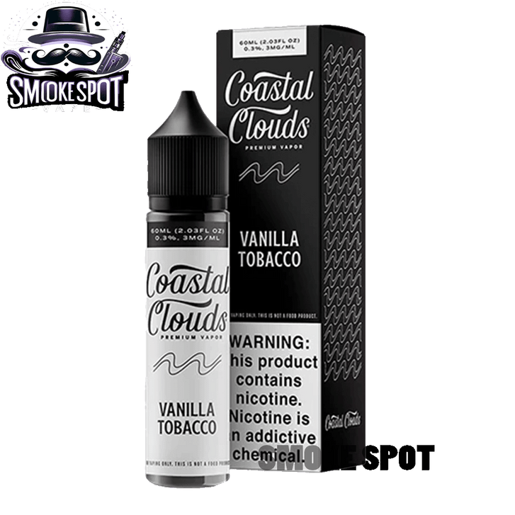 Vanilla Custard 6MG Coastal Clouds 60ML e-juice bottle with creamy vanilla custard flavor
