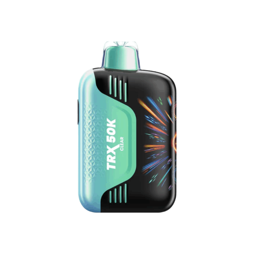 VIHO TRK 50K Clear disposable vape device with dual mesh coil and smart HD display