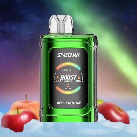 Spaceman Prism 20k Apple Kiwi Ice disposable vape device with apple, kiwi, and menthol flavor