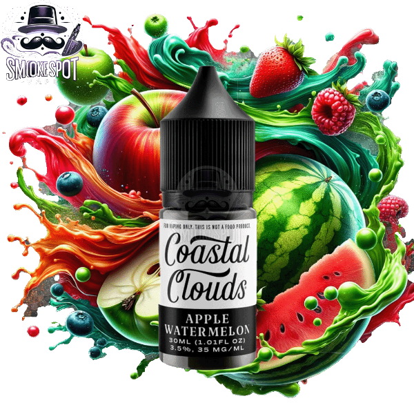 Apple Watermelon E-Juice 50MG by Coastal Clouds in 30ML bottle