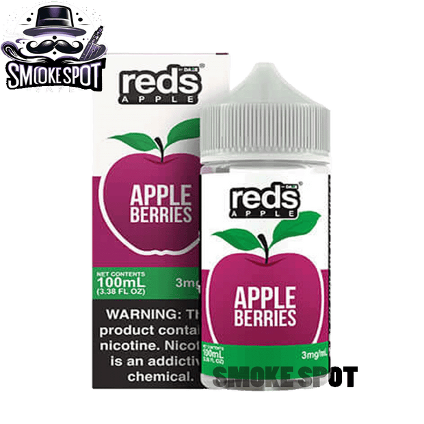 Berries Reds 100ml 3mg E-Juice bottle with apple and blueberry flavors by 7 Daze