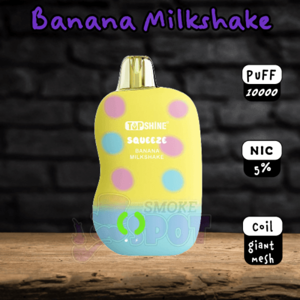 Banana Milkshake Top Shine Squeeze 10000 - Banana Milkshake Top Shine Squeeze 10000 - undefined - DISPOSABLE - smokespotvape.com