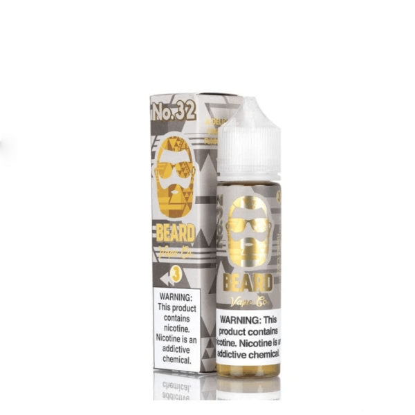 Beard No.32 Premium E-Juice 60ml bottle with cinnamon funnel cake flavor
